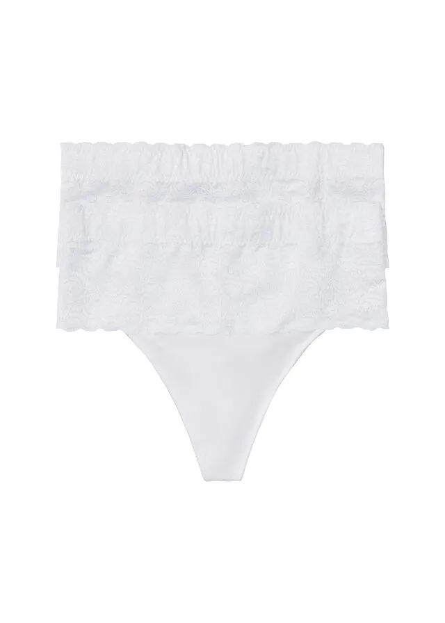 Tanga moldeador con efecto reductor medio (2 unidades) Blanco