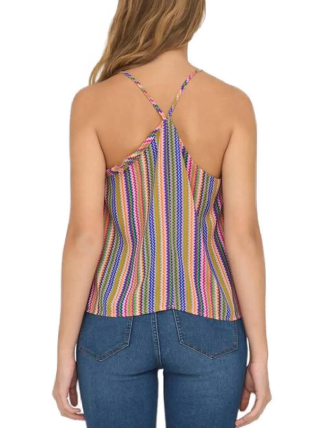 Top Only Alma multicolor estampado con tirantes para mujer