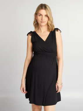 Vestido corto de lactancia - negro