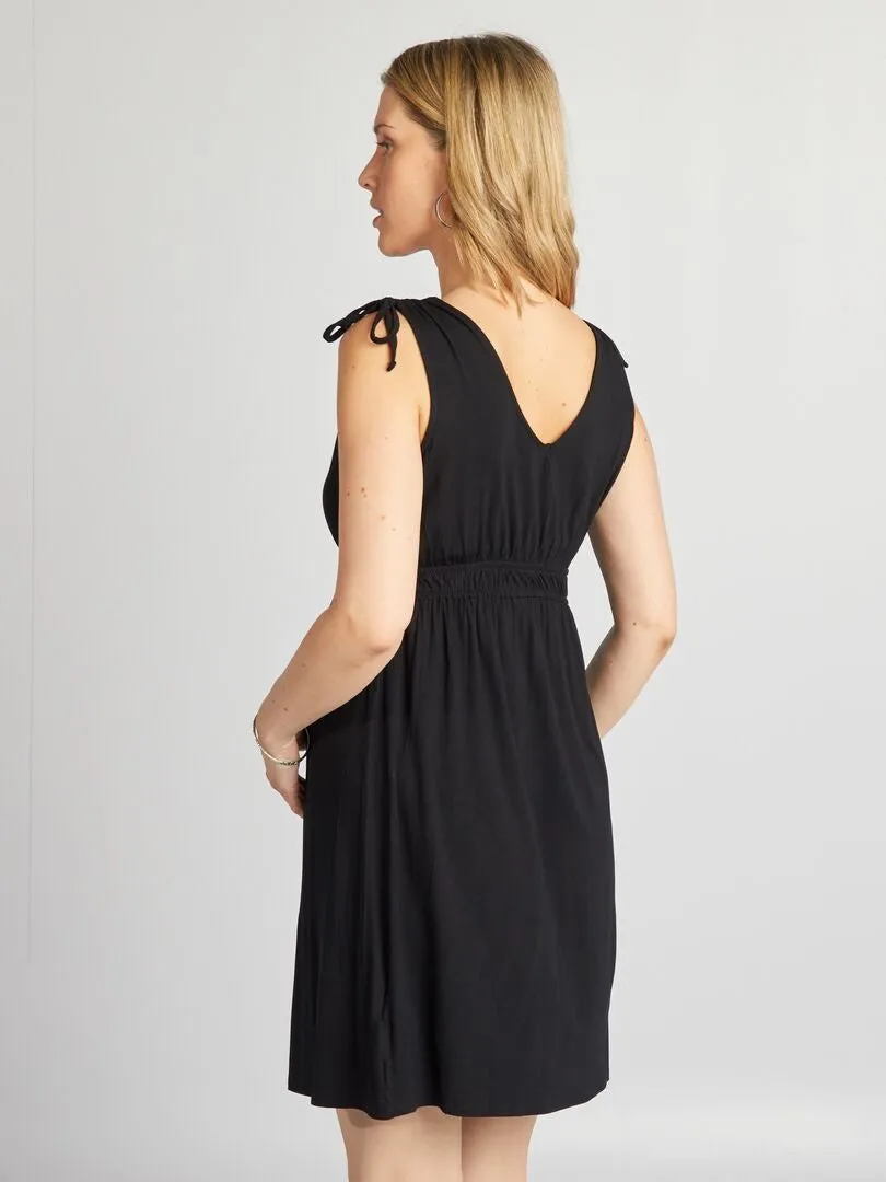 Vestido corto de lactancia - negro