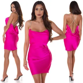  Vestido corto espalda desnuda Rosa