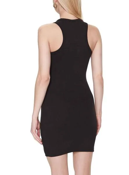 Vestido Tommy Jeans Essential Rib Tank Negro Mujer