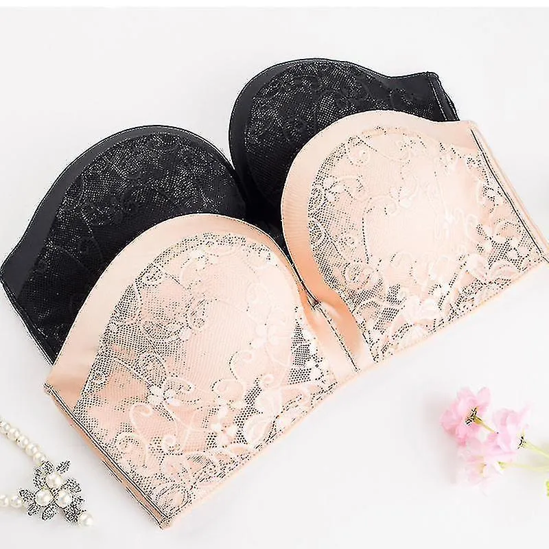 WOMEN COMFORT LIFT STRAPLESS BRA PUSH UP STRAPLESS BRA LACE BANDEAU BRAS FXINHAN