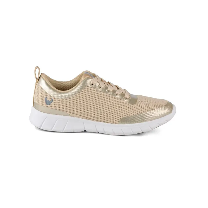 ZAPATILLA ALMA GOLD DORADA CON CORDONES SUECOS  OFERTA