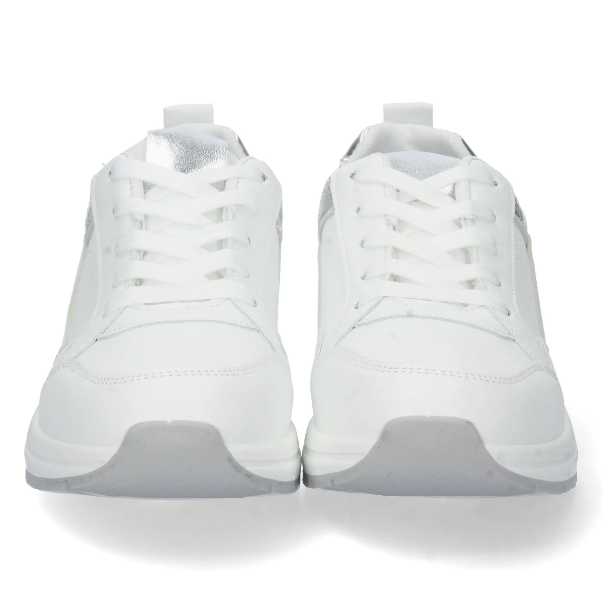 Zapatillas deportivas diseño plateado mujer color blanco