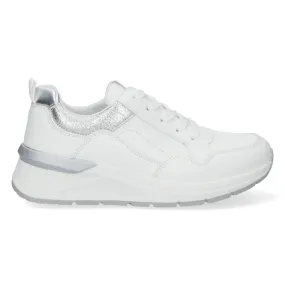 Zapatillas deportivas diseño plateado mujer color blanco