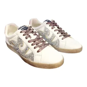 ZAPATILLAS MUSTANG MUJER SUELA CASCO CORDONES BRILLO BLANCO