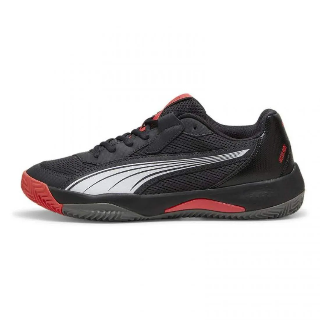 Zapatillas Puma Nova Court Gris Oscuro Negro Rojo | Puma