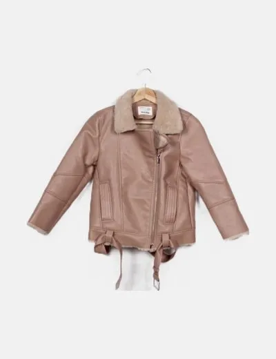 Zara Chaqueta rosa polipiel