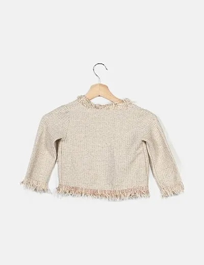 Zara Chaqueta tweed beige