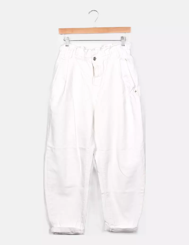 Zara Jeans blanco baggy