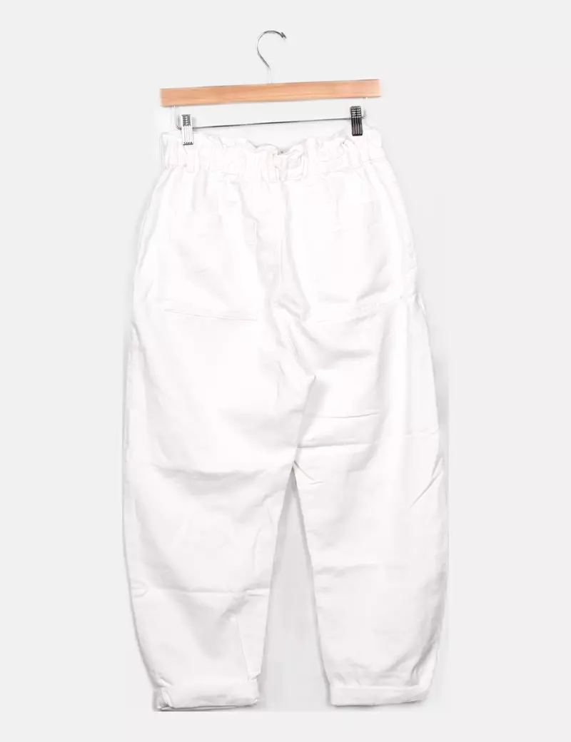 Zara Jeans blanco baggy