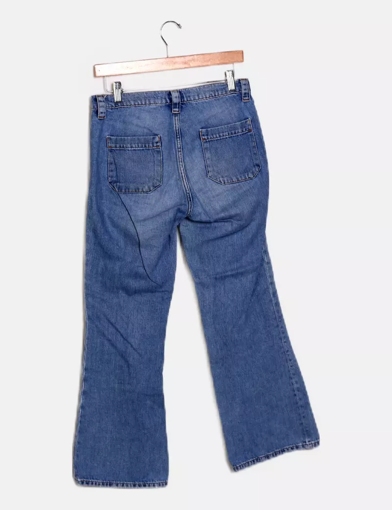 Zara Jeans denim azul efecto desgastado